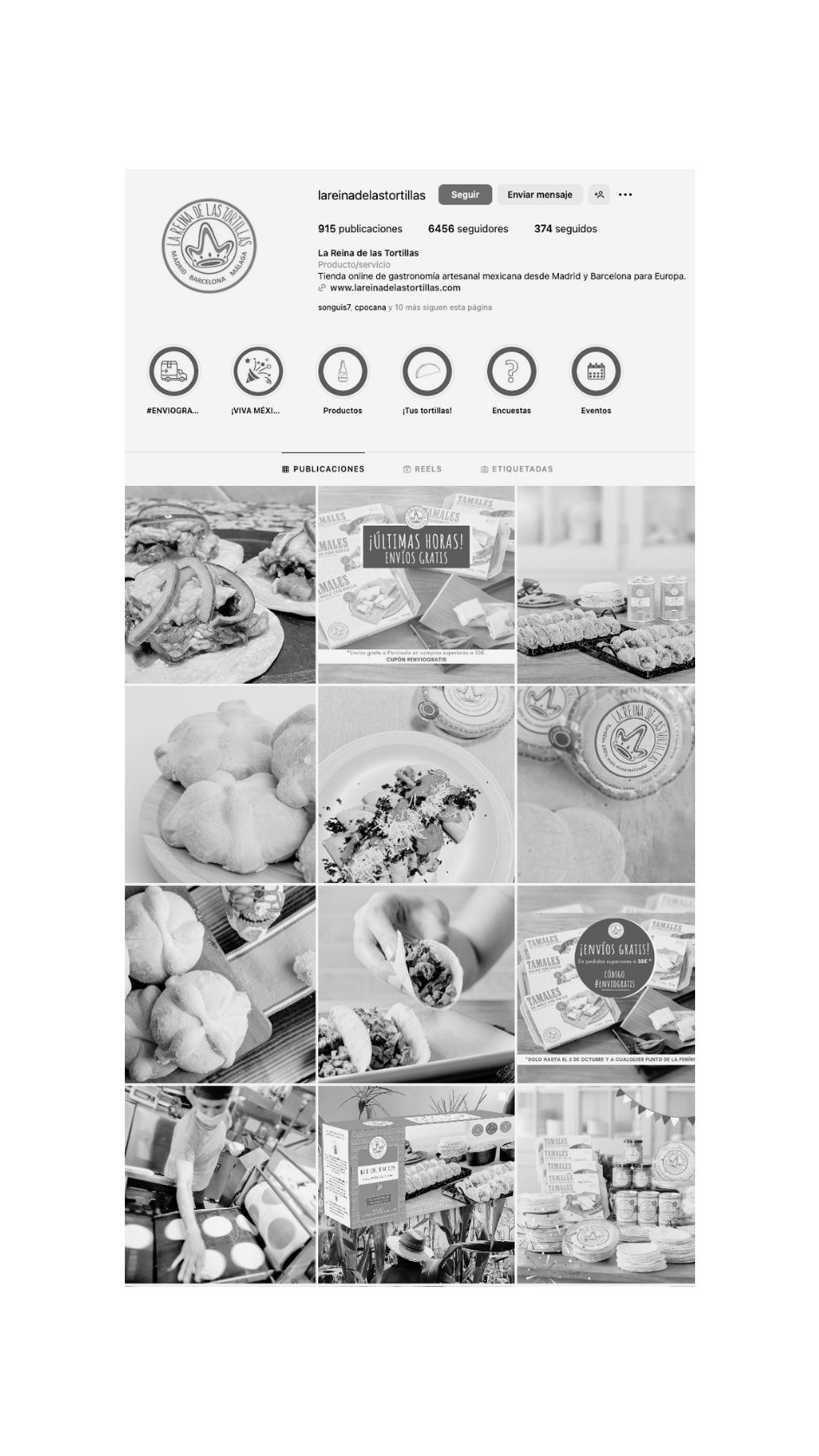 Gestión de redes sociales para empresa de gastronomía mexicana en Madrid