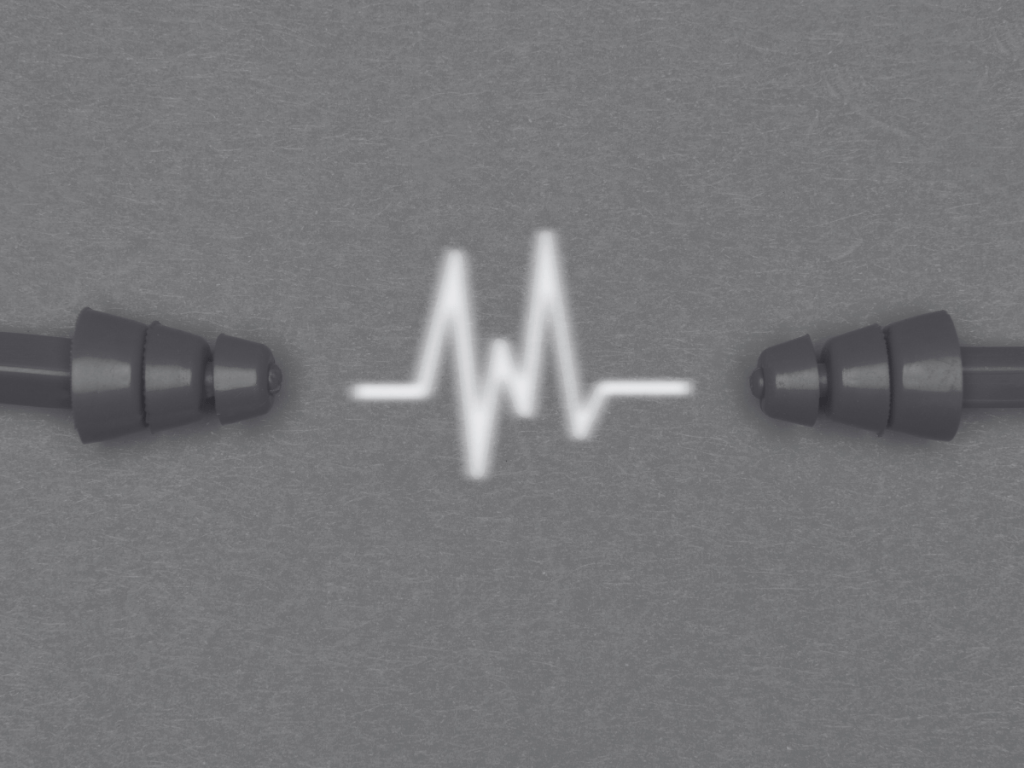 Imagen conceptual de dos conectores con una onda de sonido en el centro, simbolizando comunicación auténtica y conexión real